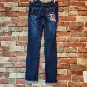 Y2k Rocawear Embellished 99 Cuffed Straight Jeans
